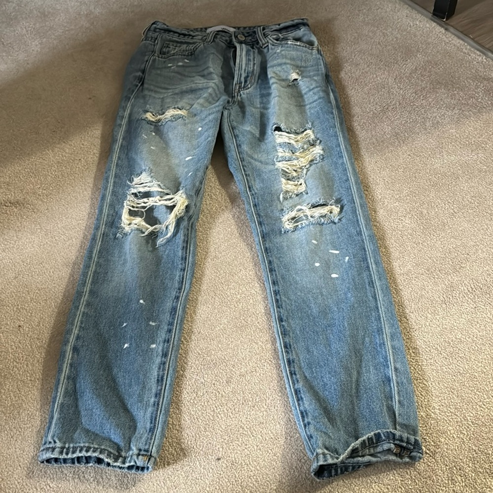 Vervet Summer Dance Paint Splattered Boyfriend jeans
